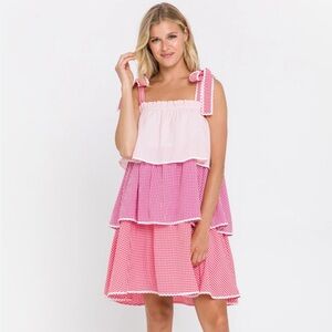 English Factory Colorblock Tiered Dress NWOT Size XS